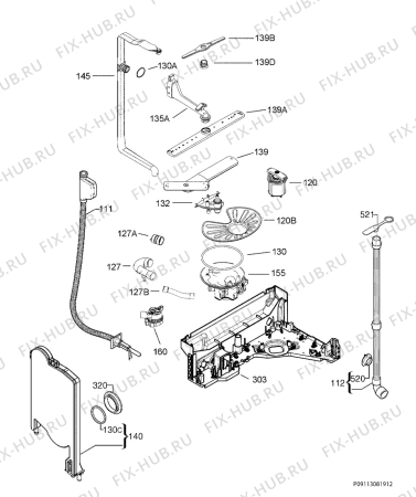 Взрыв-схема посудомоечной машины Aeg Electrolux F77008W0P - Схема узла Hydraulic System 272